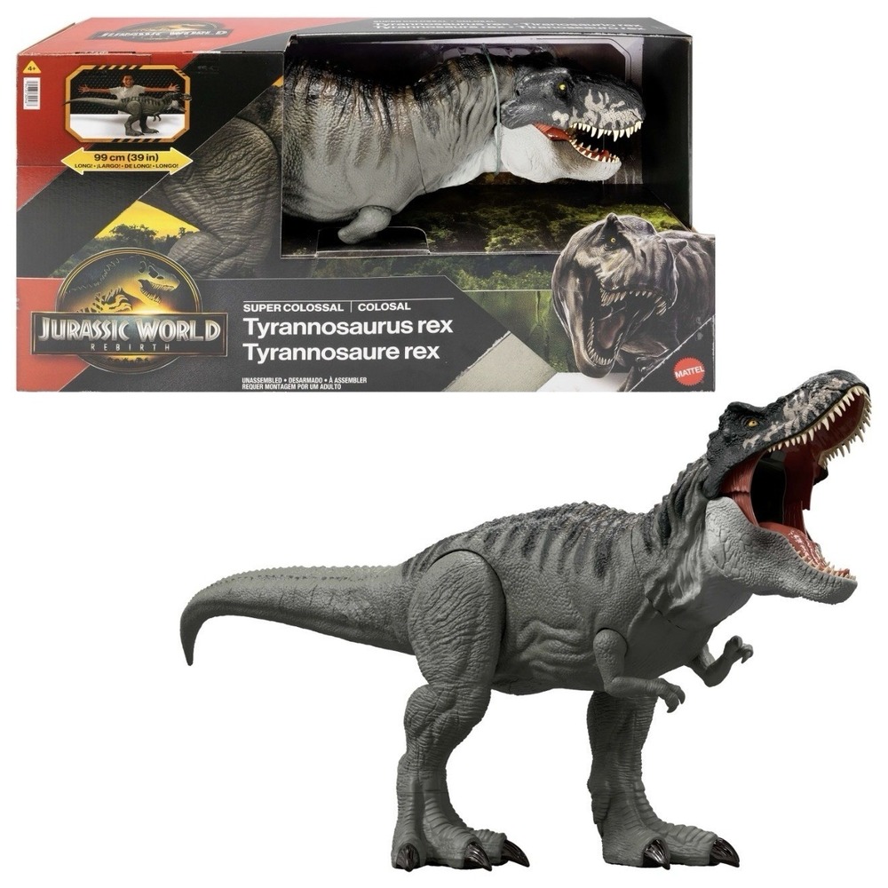 Jurassic World Rebirth Super Colossal Tyrannosaurus Rex 39" Dinosaur Figure Toy